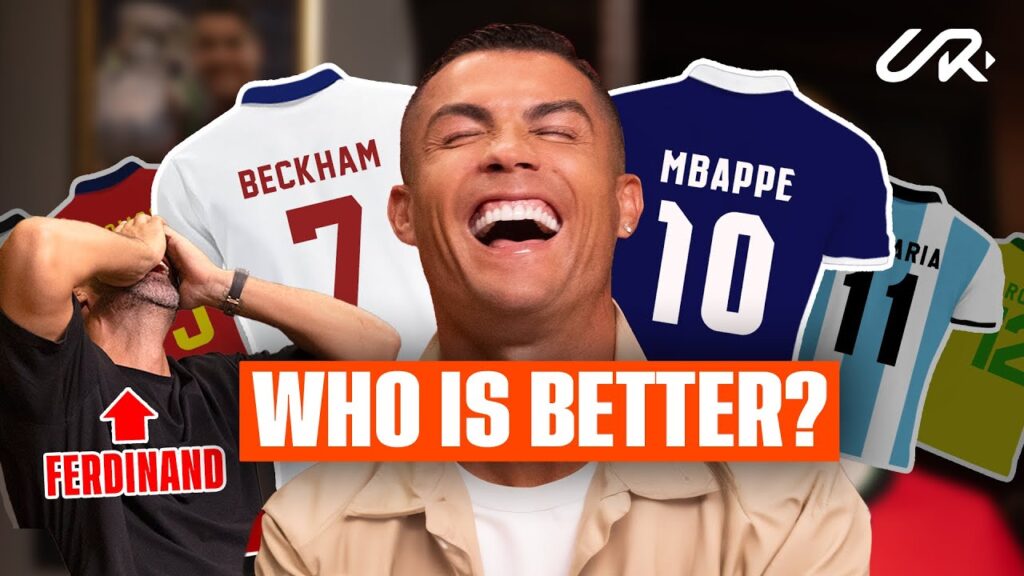 Cristiano Ronaldo picks between Beckham, Giggs, Benzema, and Mbappé in YouTube video